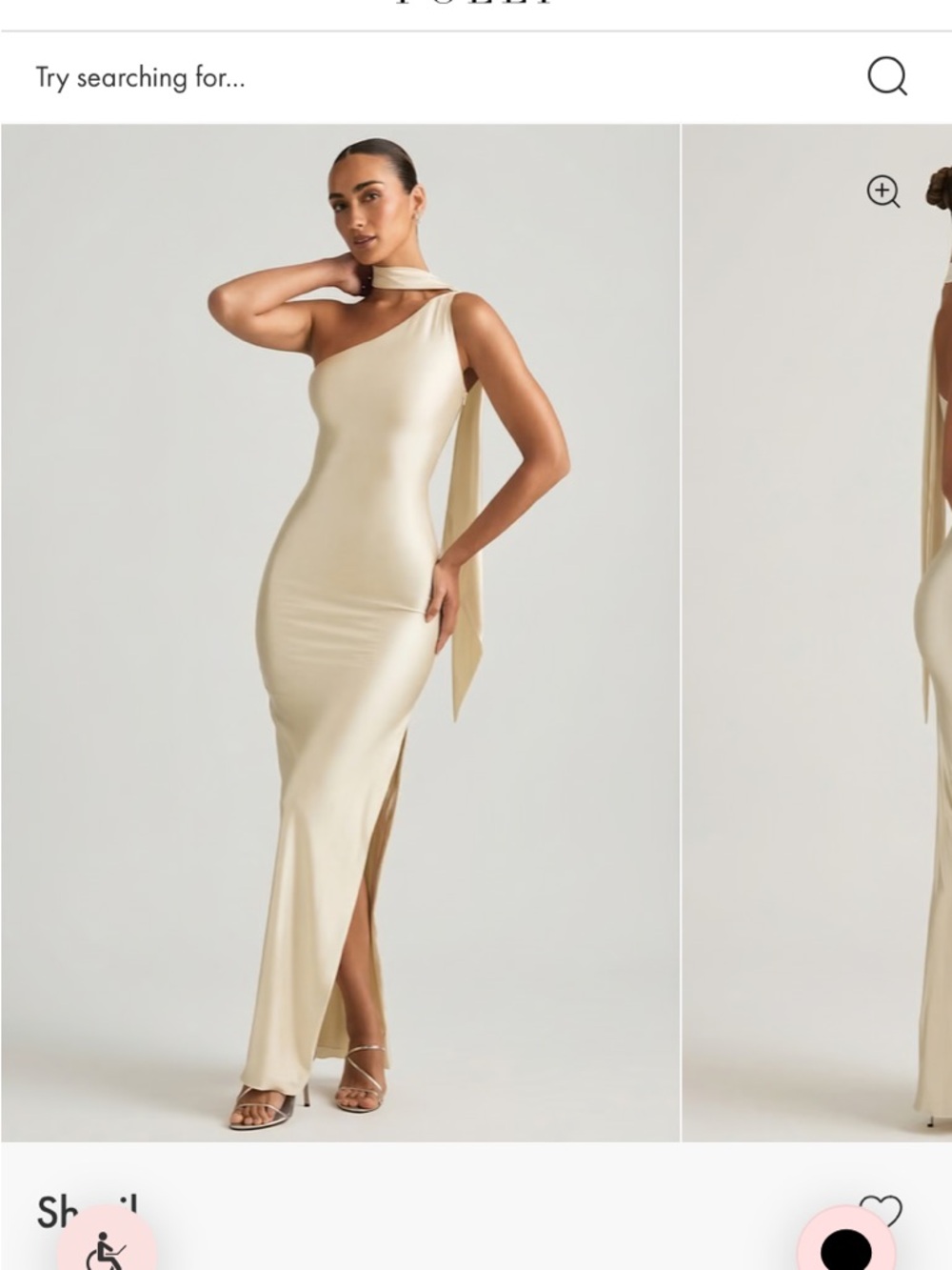 NWT, Oh Polly Dress, Sheril
Asymmetric Scarf-Detail Maxi Dress in Ivory